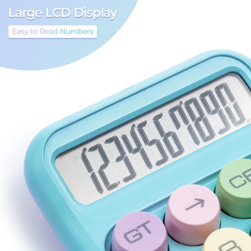 MG Mechanical Switch Calculator, 10 Digit Basic Desk Calculator, Large LCD Display and Big Buttons, Cute Small Calculators Gift for Children Students Teacher - Image 3